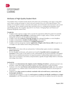 Attributes of High-Quality Student Work EL 0814