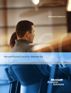 Microsoft Business Solutions–Solomon 6.0