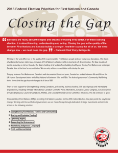 Closing the Gap: 2015 Federal Election Priorities for First Nations
