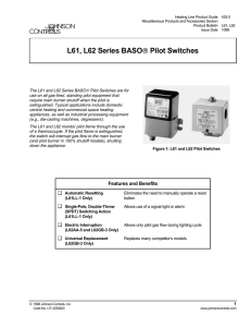 L61, L62 Series BASO Pilot Switches Product Bulletin