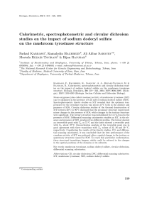 Calorimetric, spectrophotometric and circular dichroism studies on
