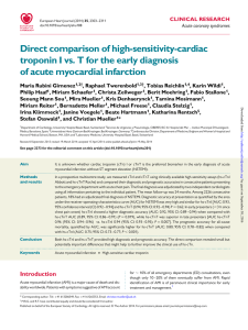 Direct comparison of high-sensitivity-cardiac troponin I vs. T for the