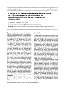 Changes in rat testicular antioxidant defence profile as a function of