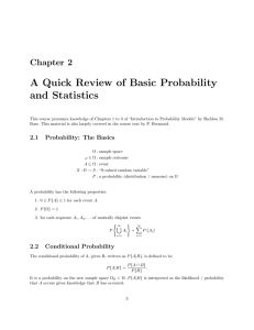 A Quick Review of Basic Probability and Statistics