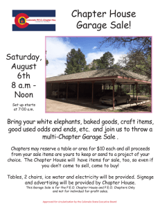 Chapter House Garage Sale! - Colorado PEO Chapter House