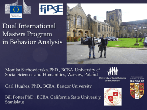 Dual International Masters Program in Behavior Analysis