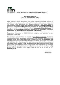 Advt. No. IIFM/PERS/PSC-42/14 - Indian Institute of Forest