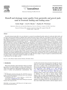 Runoff and drainage water quality from geotextile and gravel pads