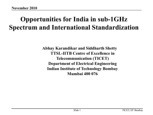 Use of sub-Ghz frequencies in India
