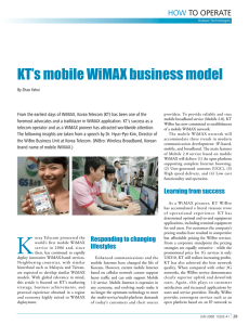 KT`s mobile WiMAX business model