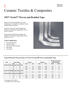 Nextel™ Woven or Braided Tape Product Bulletin