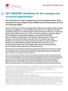 ESH/ESC Guidelines for themanagement of arterial hypertension