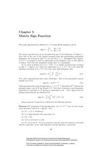 Chapter 5 Matrix Sign Function