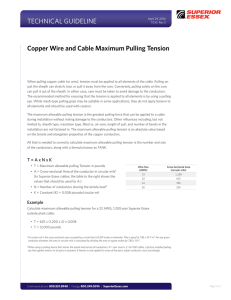 Copper Wire and Cable Maximum Pulling Tension