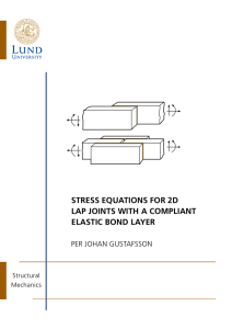stress equations for 2d lap joints with a compliant elastic bond layer