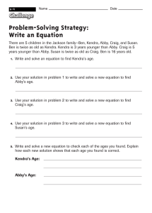 Unit 6-4 Problem-Solving Strategy: Write an Equation