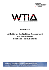 Assessment and Inspection of Fillet and Tee Butt Welds