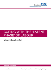 coping with the `latent phase` of labour