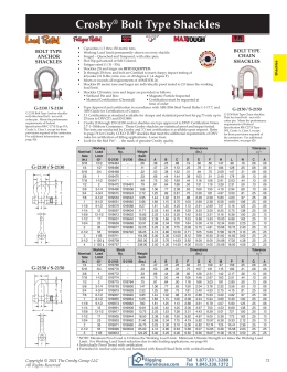 Crosby® Bolt Type Shackles