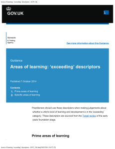 Areas of learning: `exceeding` descriptors - GOV.UK