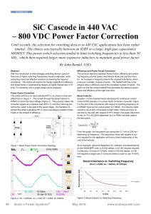 SiC Cascode in 440 VAC – 800 VDC Power Factor Correction