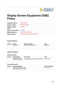 Display Screen Equipment (DSE) Policy