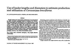 Use of leader lengths and diameters to estimate production and