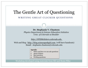 The Gentle Art of Questioning – Writing Great Clicker Questions