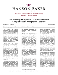 The Washington Supreme Court Abandons the Completion and