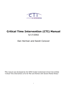 Critical Time Intervention (CTI) Manual