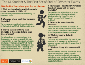 FAQs First Year Exams - University of Limerick