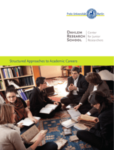 Structured Approaches to Academic Careers
