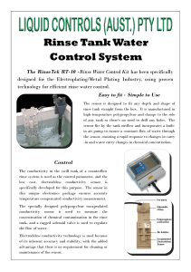 Rinse Tank Water Control System