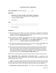 FACILITIES STUDY AGREEMENT THIS AGREEMENT is dated for