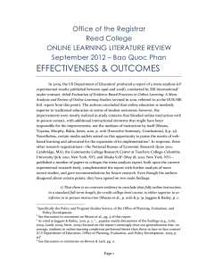 Online Learning Summary Report