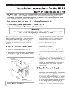 Installation Instructions for the Hi-E2 Burner Replacement Kit