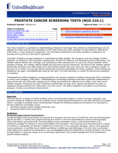 Prostate Cancer Screening Tests (NCD 210.1)