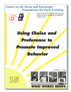 Using Choice and Preference to Promote Improved Behavior