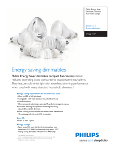 Philips Energy Saver dimmable compact fluorescents