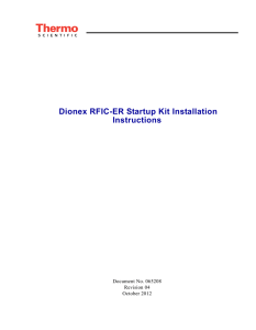 Dionex RFIC-ER Startup Kit Installation Instructions