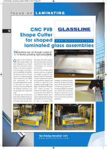 CNC PVB Shape Cutter for shaped laminated glass assemblies