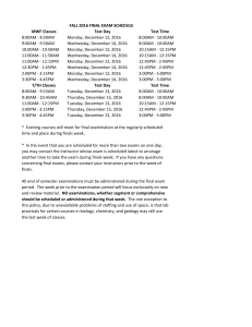 Fall 2016 Exam Schedule