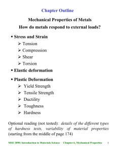 Mechanical Properties of Metals How do metals respond to external