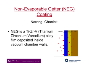 Non-Evaporable Getter (NEG) Coating