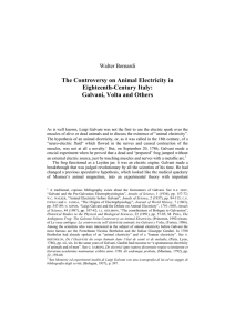 The Controversy on Animal Electricity in Eighteenth