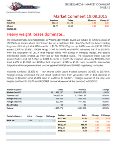 Market Comment 19.08.2015 Heavy weight losses dominate…