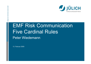 EMF Risk Communication Five Cardinal Rules