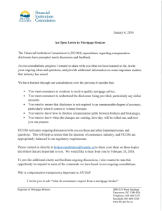 Letter to mortage brokers dated January 6th 2016 regarding