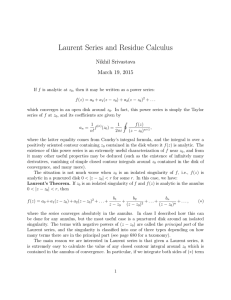Laurent Series and Residue Calculus