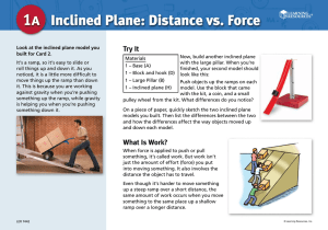 Inclined Plane: Distance vs. Force
